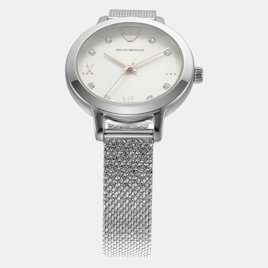 Helios (Cleo) Women Quartz White Dial Analog Stainless Steel Watch AR80065SET