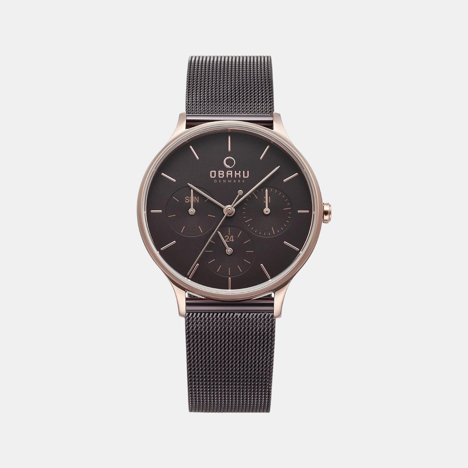 Obaku Round Brown Analog watch