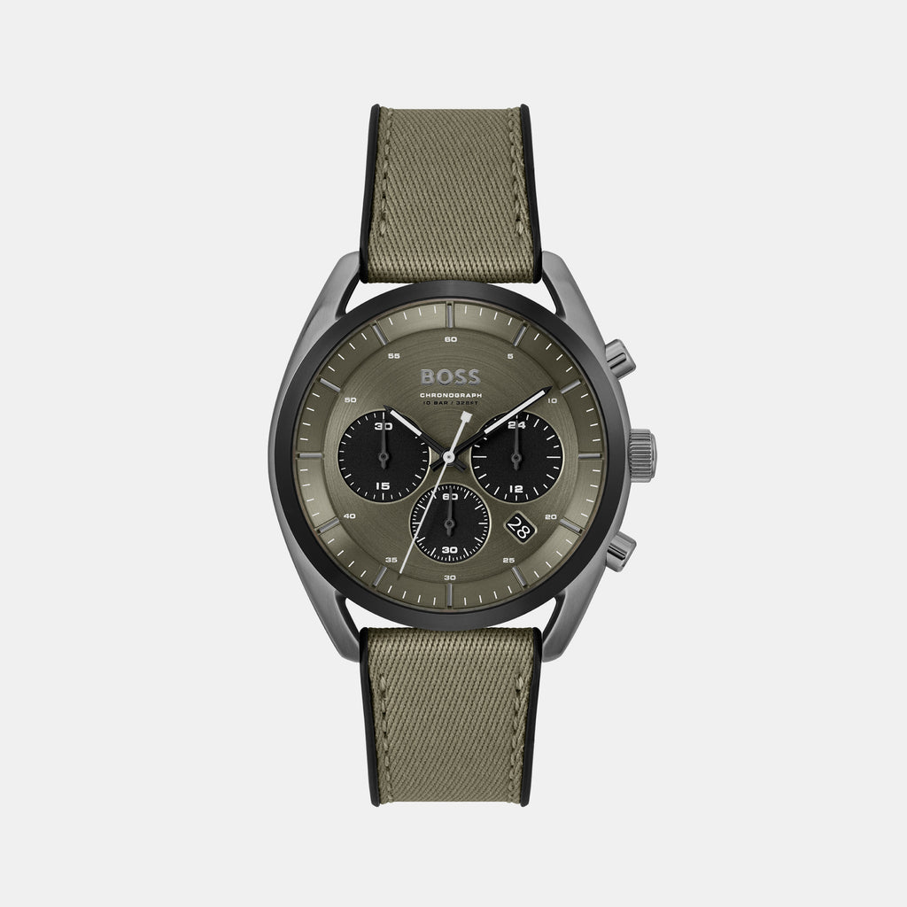 Boss Round Green Chronograph watch