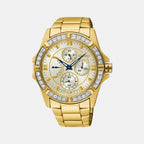 Seiko Round Beige Chronograph watch