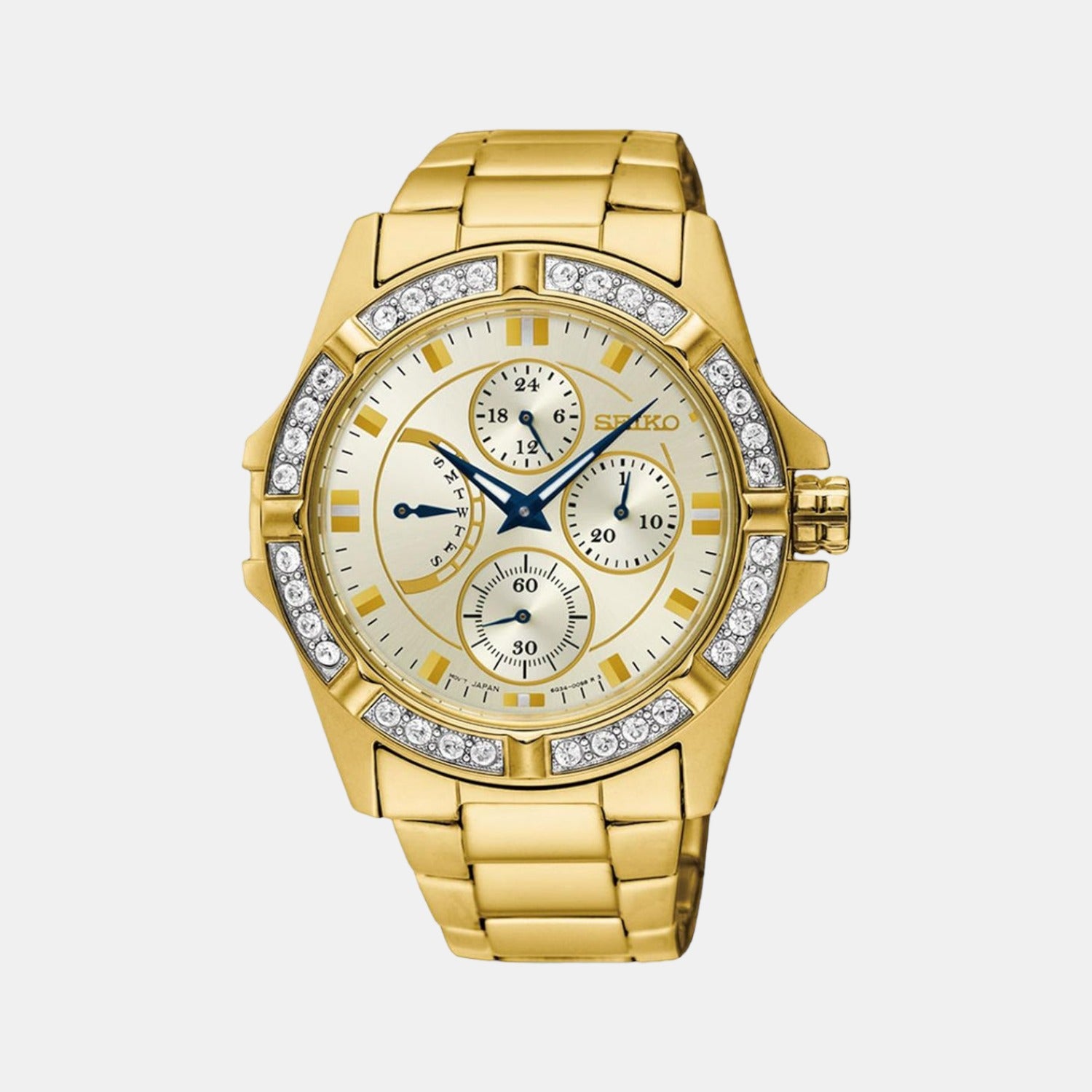 Seiko Round Beige Chronograph watch