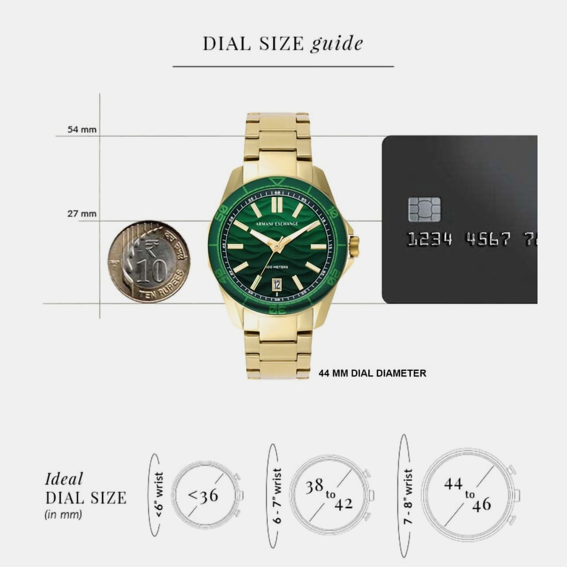 Male Green Analog Stainless Steel Watch AX1951 – Just In Time