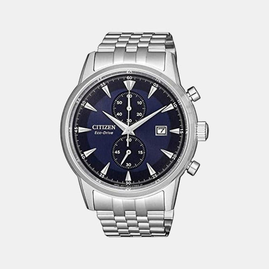 Male Blue Stainless Steel Eco-Drive Chronograph Watch CA7001-87L