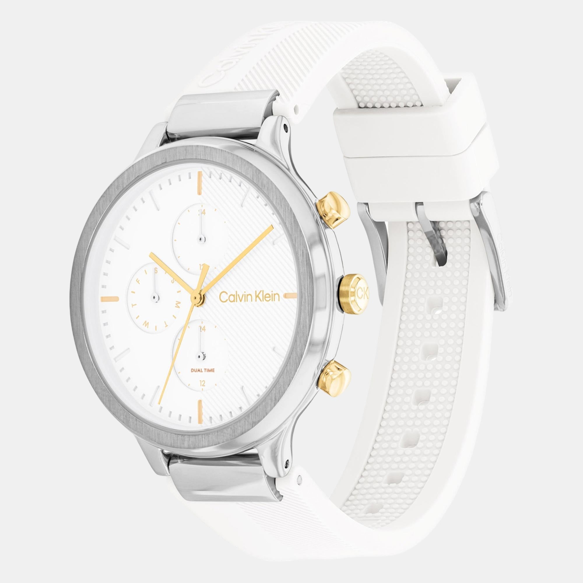 Energize Women Quartz White Dial Chronograph Silicone Watch 25200244