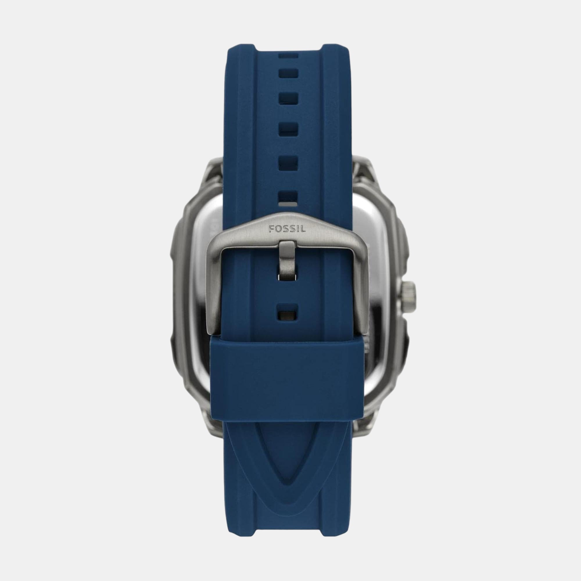 Inscription Men Quartz Blue Dial Analog Silicone Watch FS5979