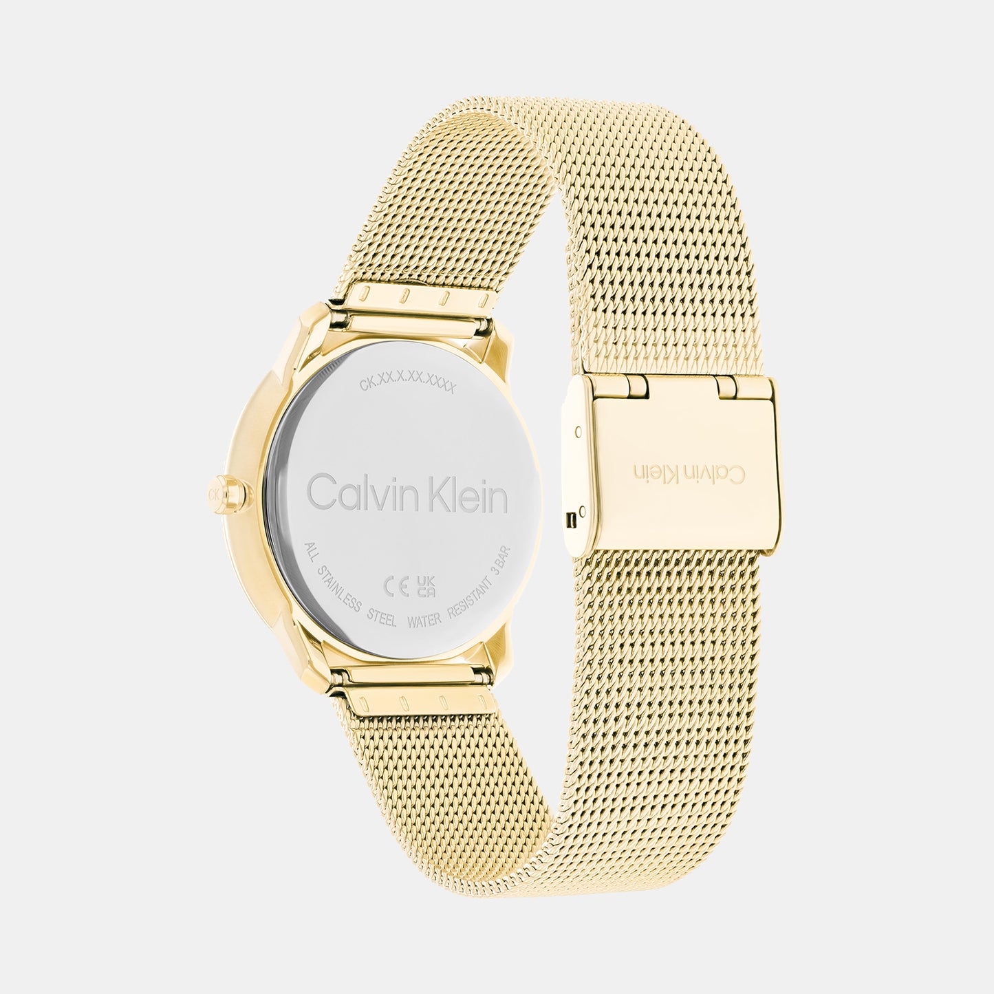 Unisex Champagne Analog Mesh Watch 25200159