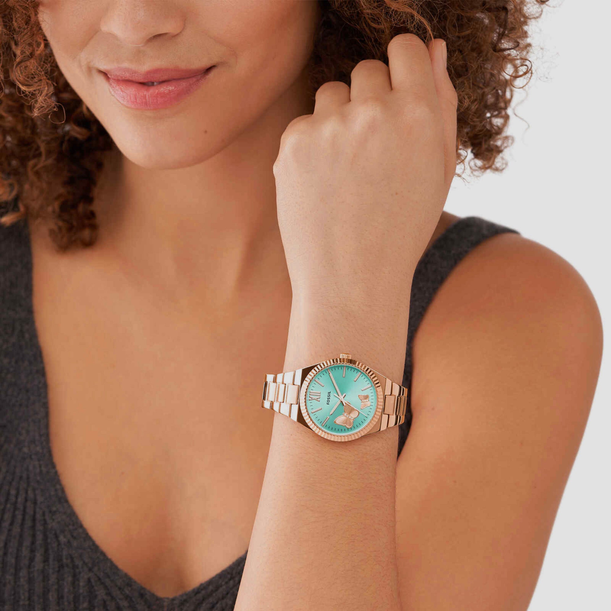 Fossil Women Round Green watch