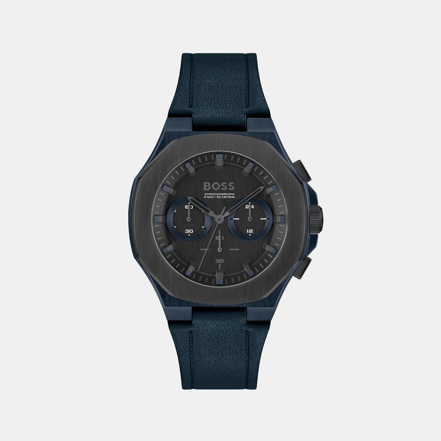 Taper Male Black Chronograph Leather Watch 1514086