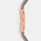 Women Solar White Dial Analog Leather Watch SKW3079