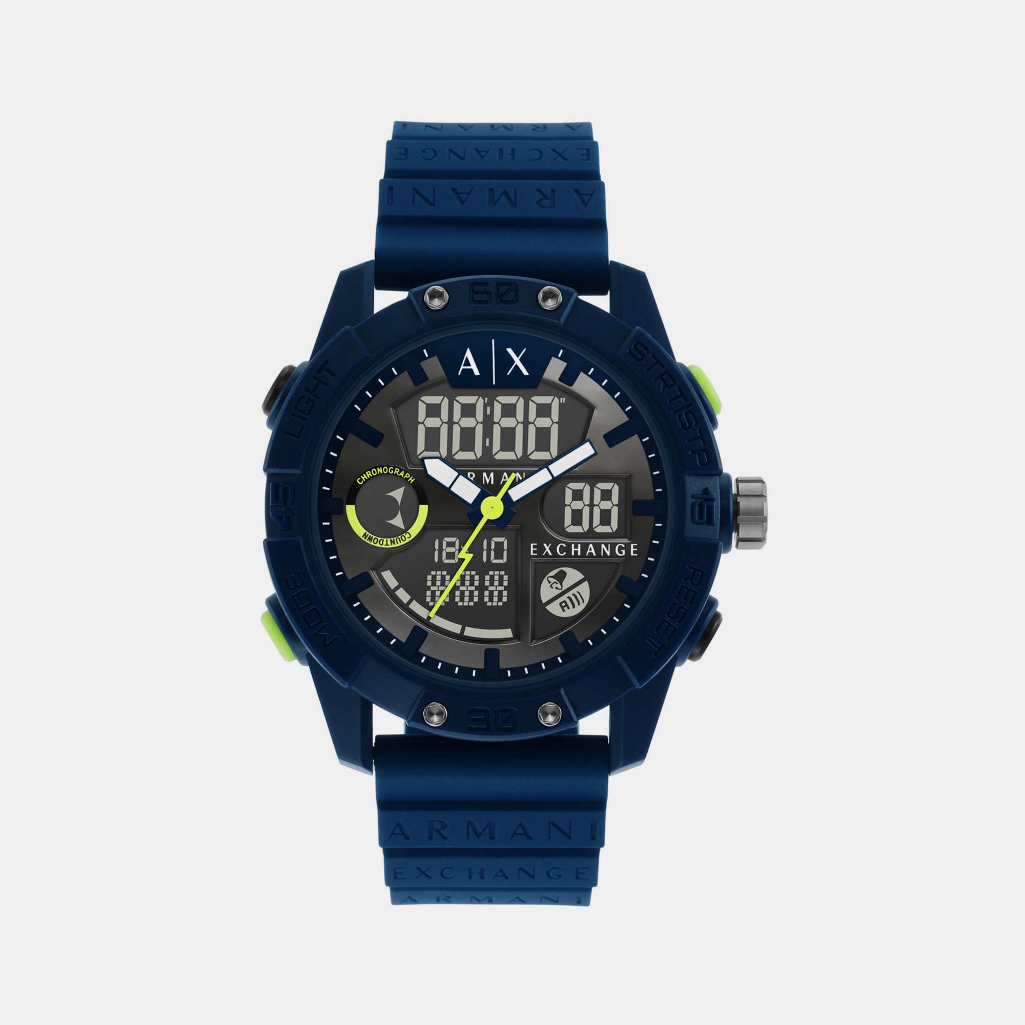 Armani Exchange Men s Analog Digital Round Dial Analog Digital Blue Watch AX2962 Just In Time