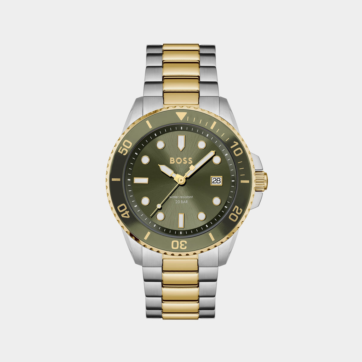 Boss Round Olive Green Analog watch