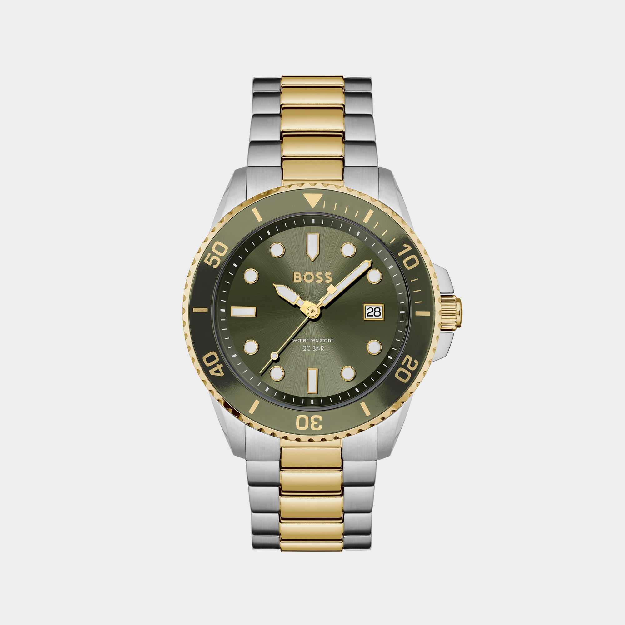 Boss Round Olive Green Analog watch