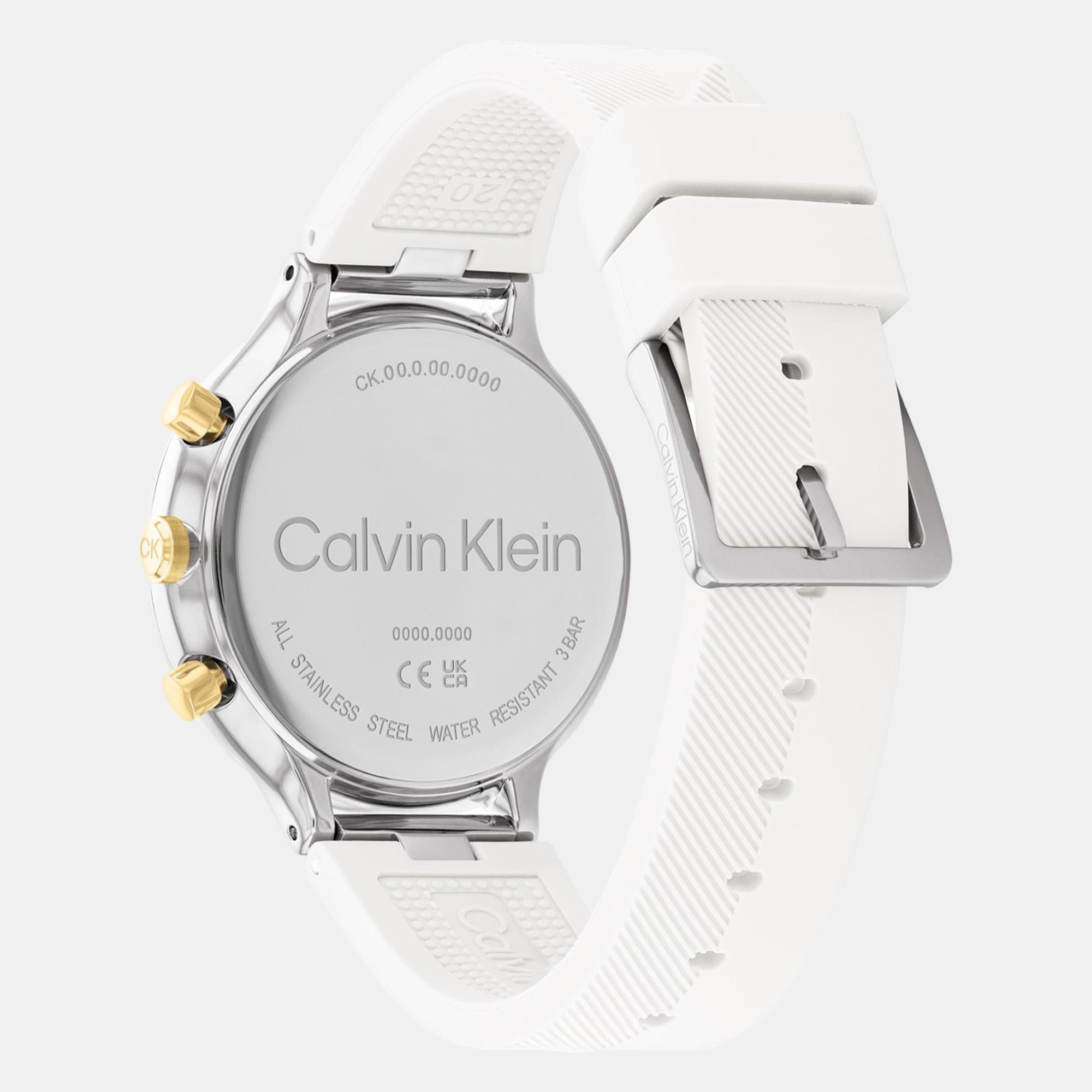 Energize Women Quartz White Dial Chronograph Silicone Watch 25200244