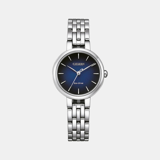 Female Blue Analog Stainless Steel Eco-Drive Watch EM0990-81L