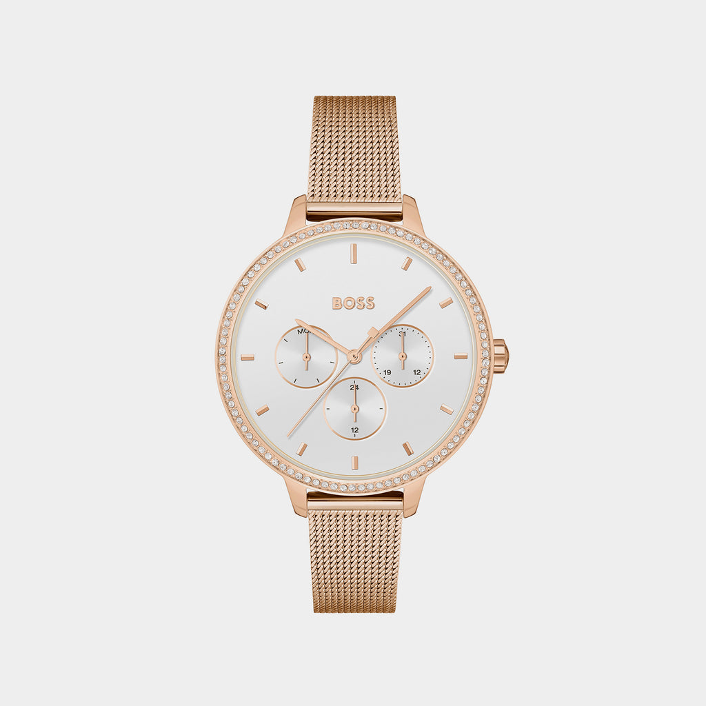 Boss Round White Analog watch