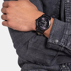 Monarch Men Quartz Black Dial Analog Leather Watch GW0566G2