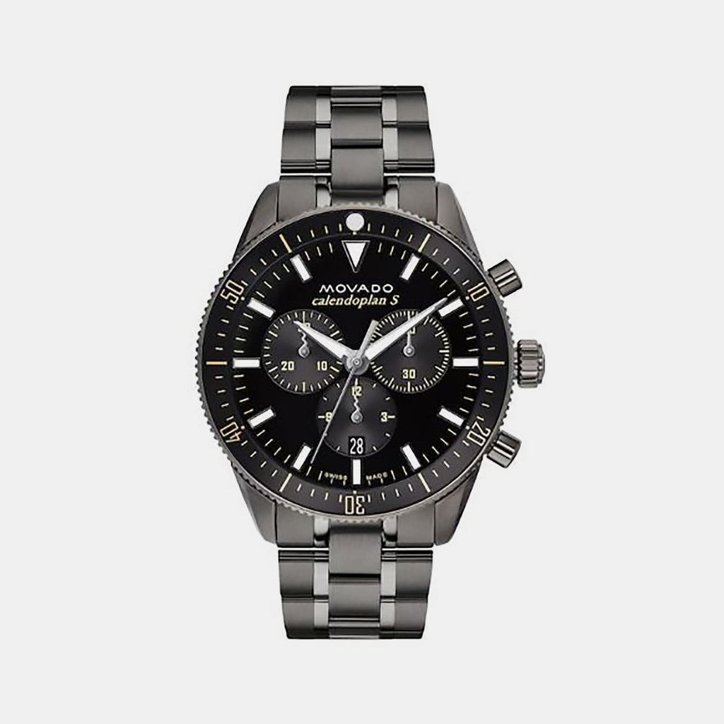 Movado Round Black Chronograph watch
