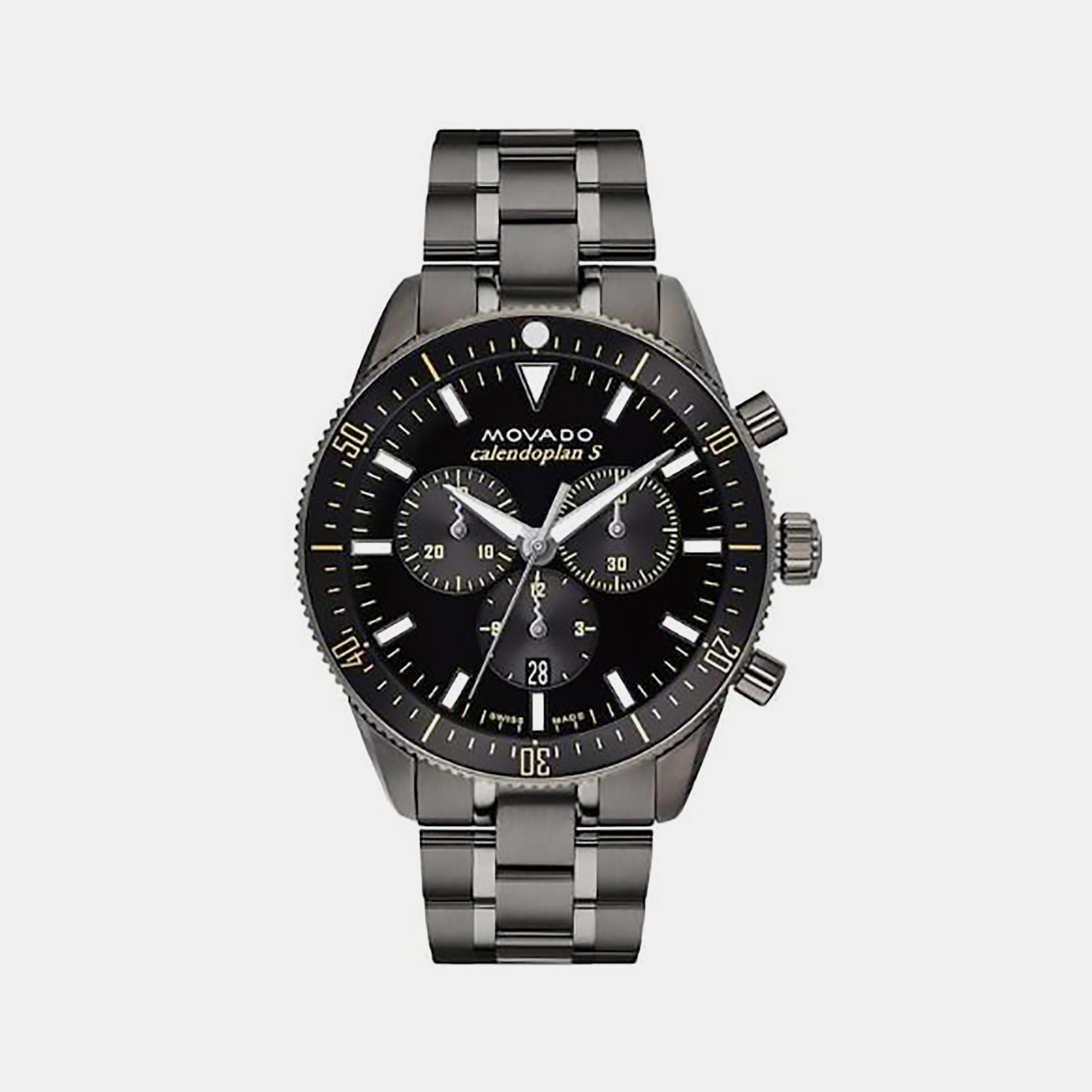Movado Round Black Chronograph watch