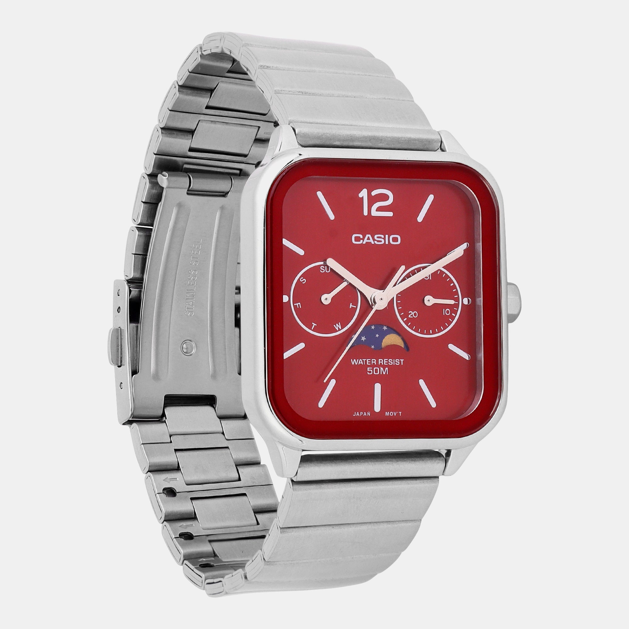 Casio Men Rectangular Red watch