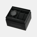 Banks Men Quartz Black Dial Chronograph Stainless Steel Watch AX7153SET