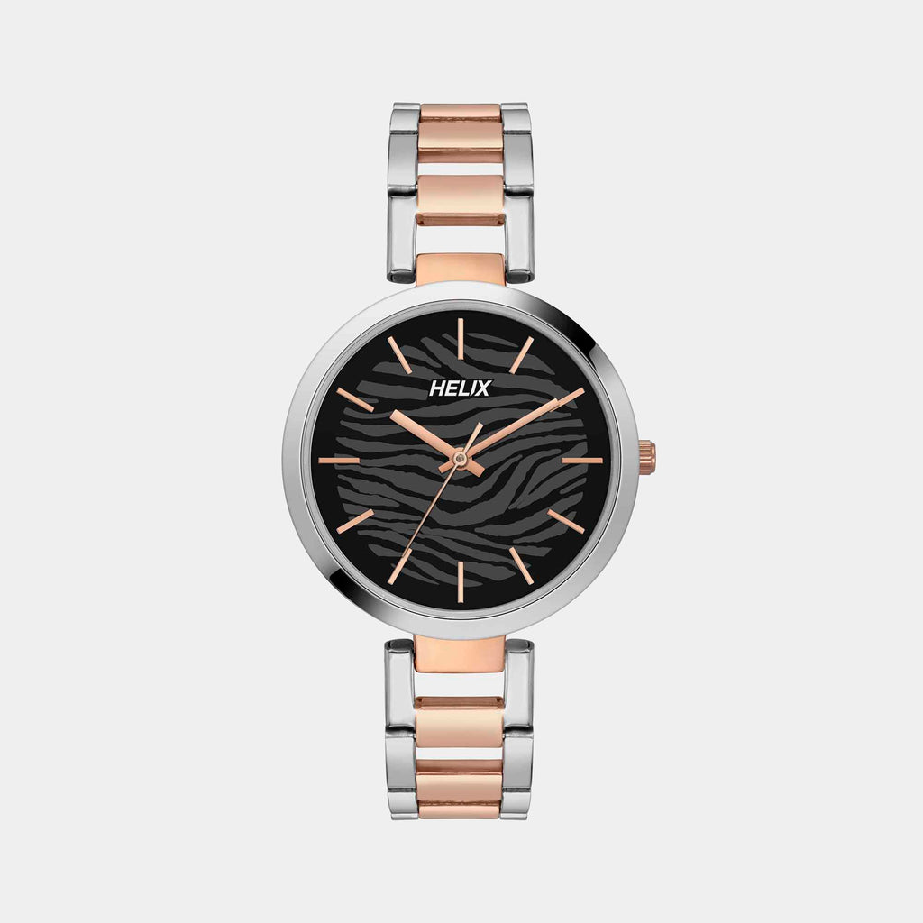Helix Round Black Analog watch