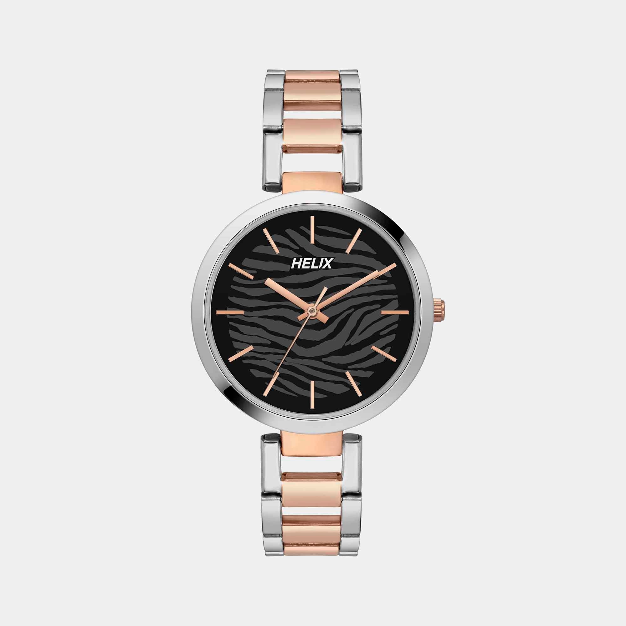 Helix Round Black Analog watch