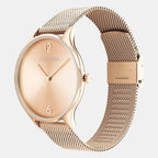 Timeless Women Quartz Rose Gold Dial Analog Stainless Steel Watch 25200268