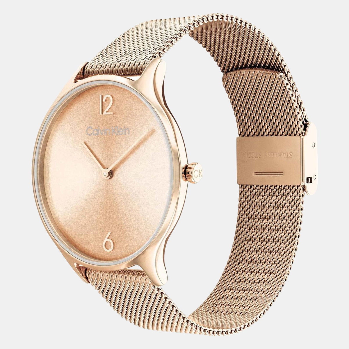Timeless Women Quartz Rose Gold Dial Analog Mesh Watch 25200268