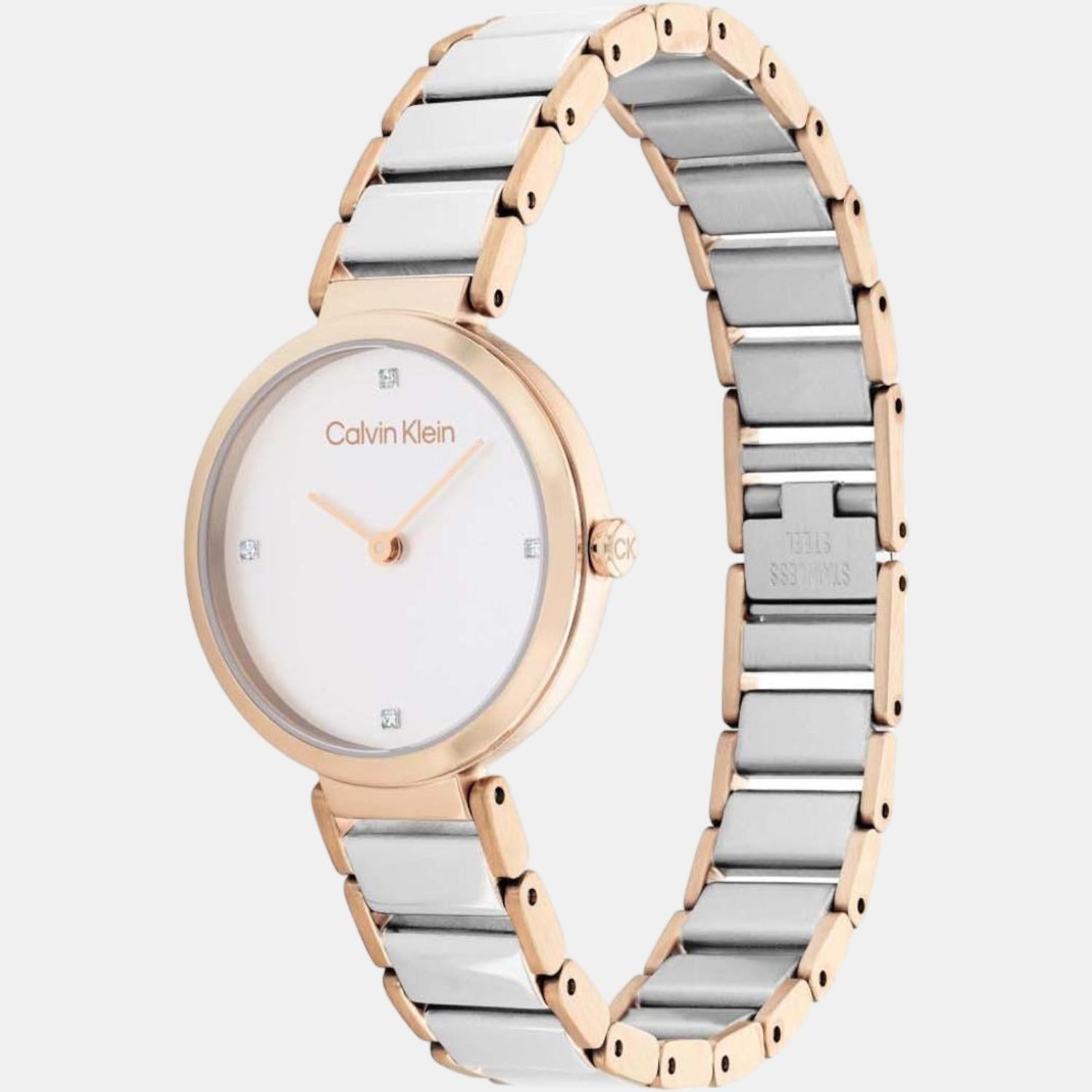 Calvin Klein Women Round Silver watch