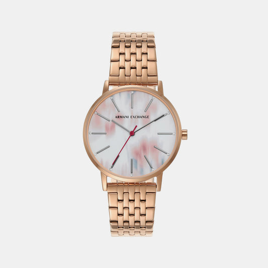 Female White Analog Stainless Steel Watch