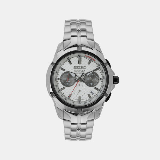 Coutura Male White Chronograph Stainless steel Watch SSB433P9