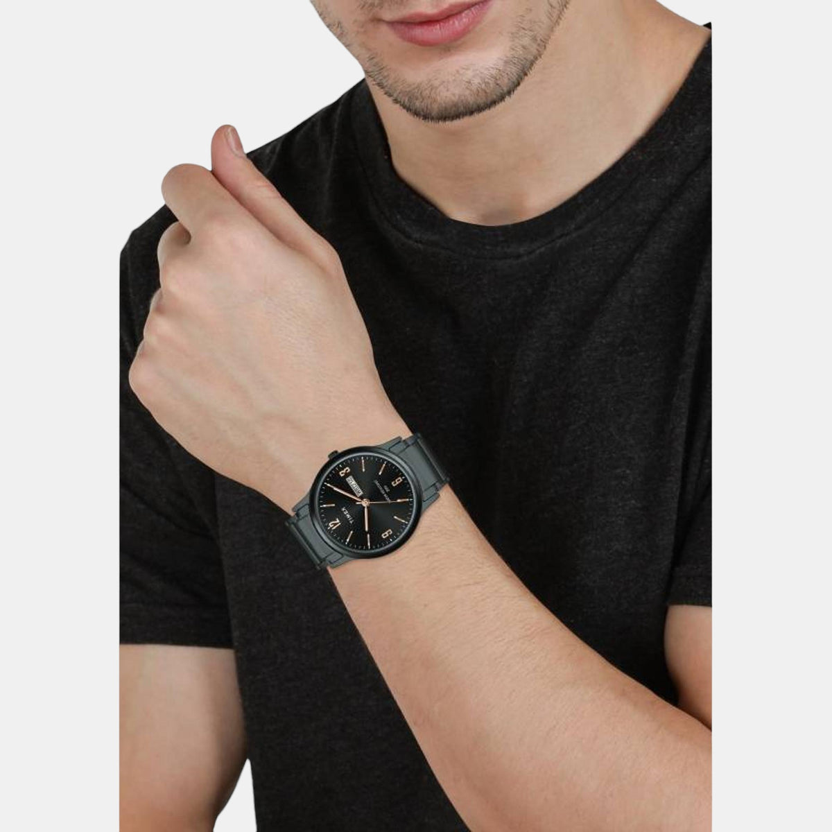 Trendline Couple Quartz Black Dial Analog Stainless Steel Watch TW00PR264