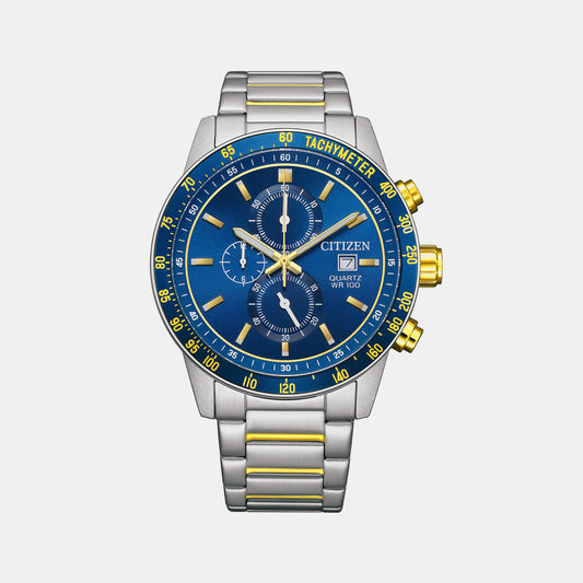 Male Blue Chronograph Stainless Steel Watch AN3684-59L