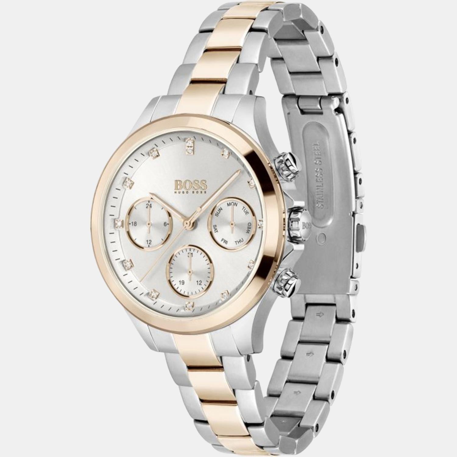 Boss Women Round Silver watch