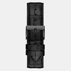 Monarch Men Quartz Black Dial Analog Leather Watch GW0566G2