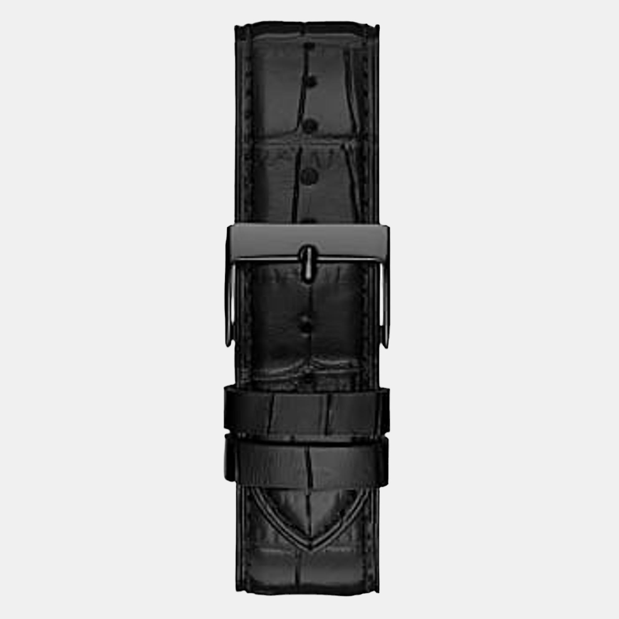 Monarch Men Quartz Black Dial Analog Leather Watch GW0566G2