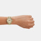 Female Gold Analog Stainless Steel Watch AX5271