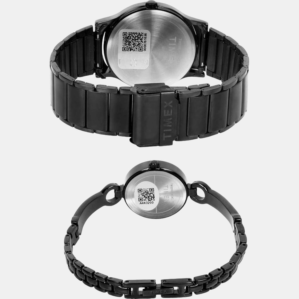 Classics Couple Quartz Black Dial Analog Brass Watch TW00PR264