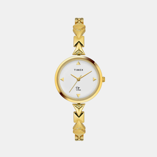 Fria Female White Analog Brass Watch TWEL18301