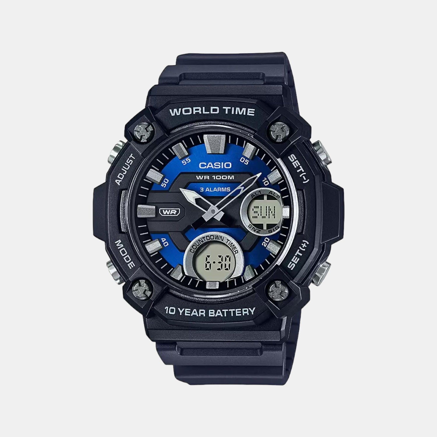 Casio world time analog digital clearance watch