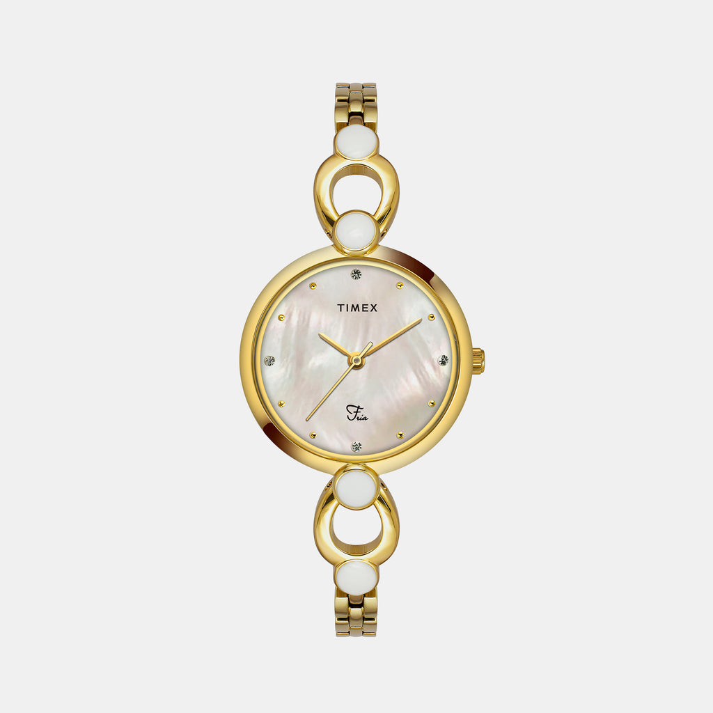 Timex Round Mother Of Pearl Analog watch