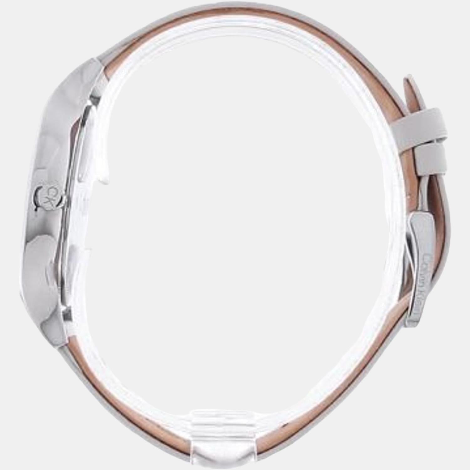 Timeless Women Quartz Silver Dial Analog Leather Watch 25200010