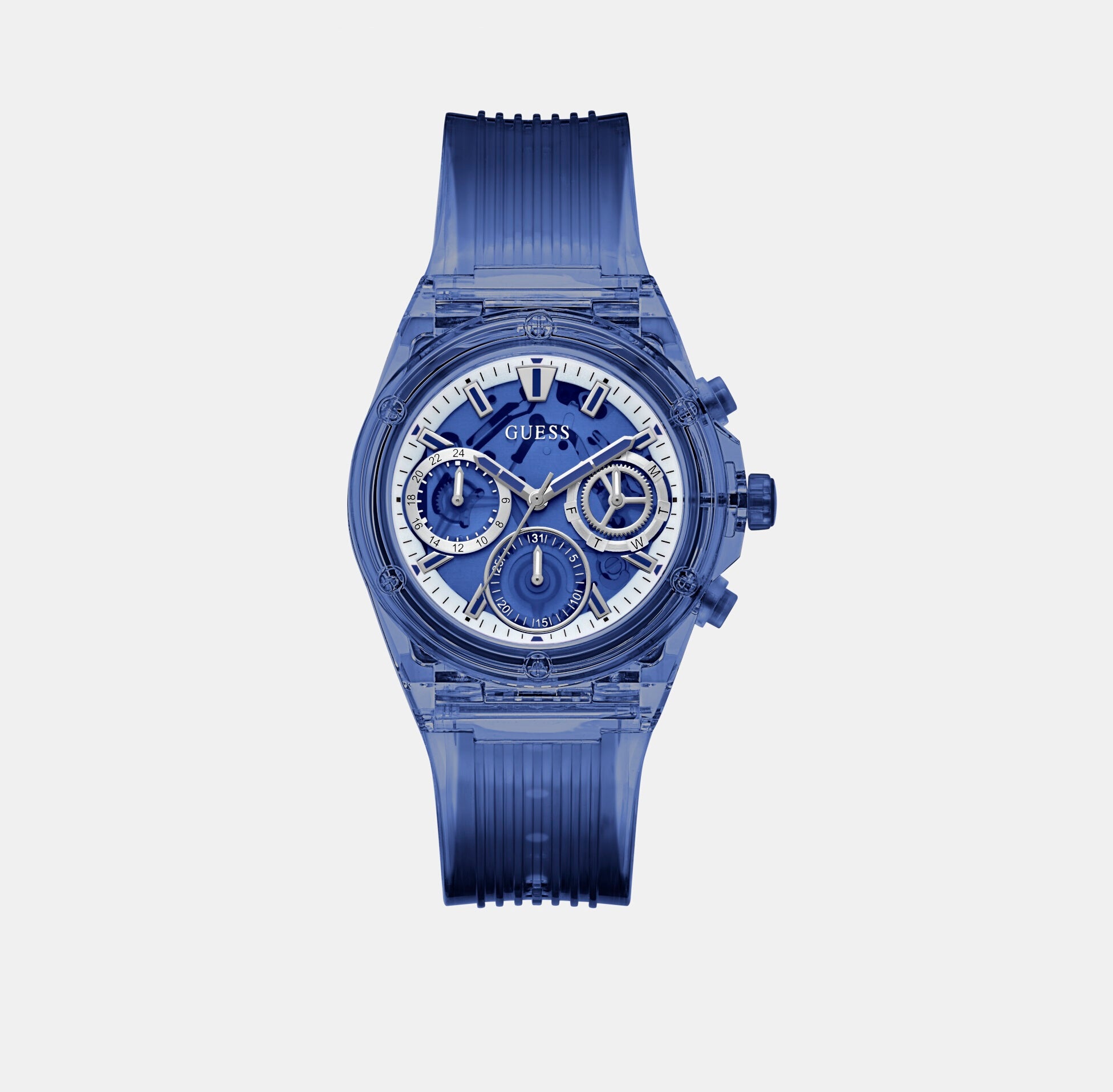 Guess Round Blue Analog watch