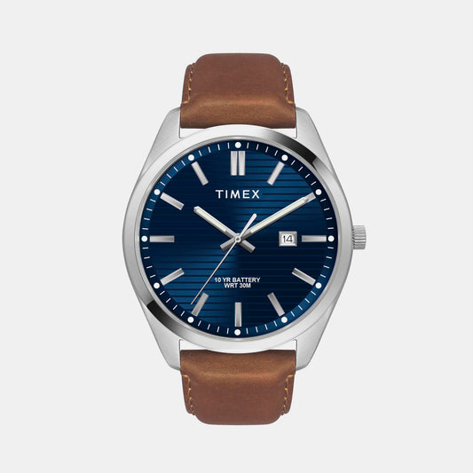 E Class Male Blue Analog Leather Watch TWTG10408