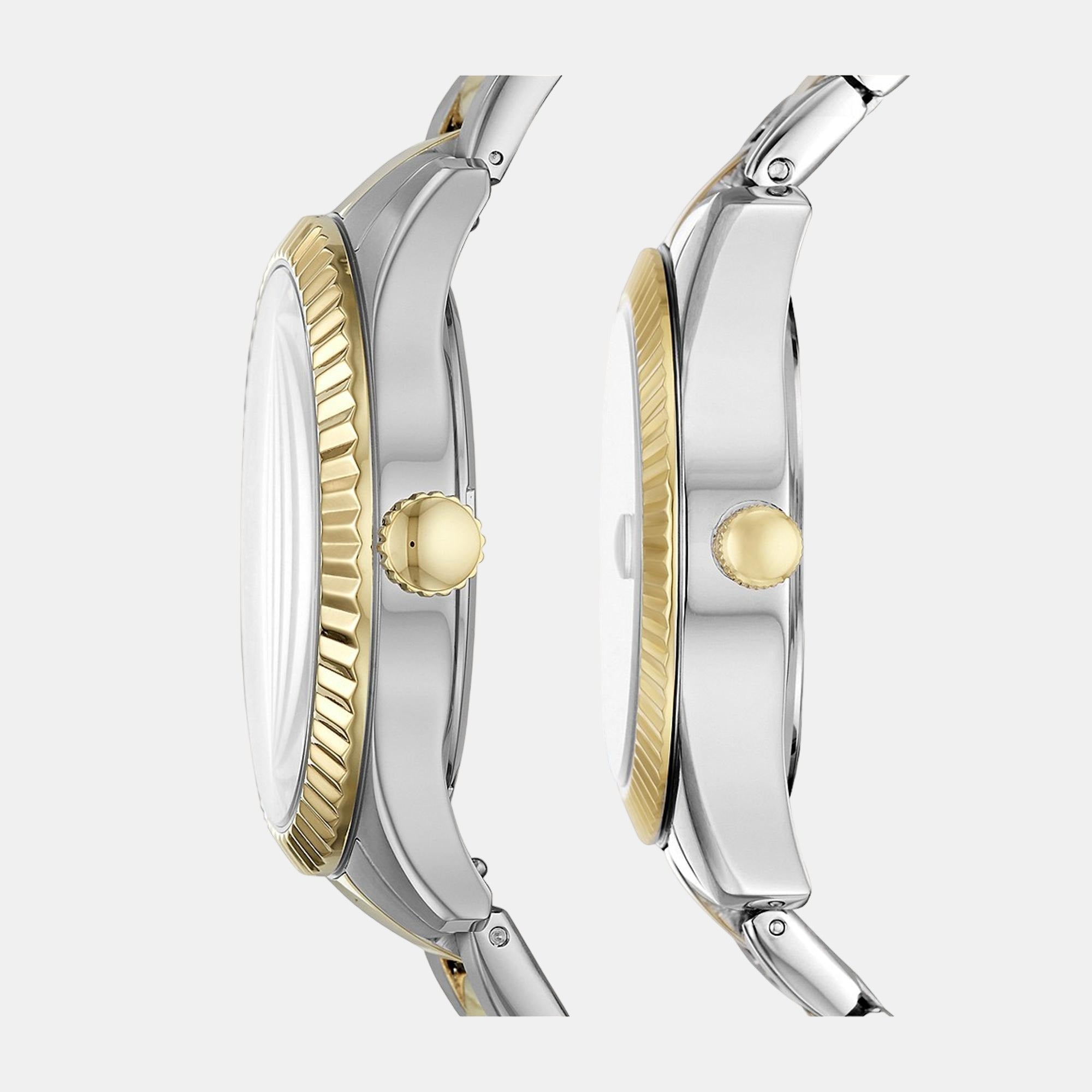 Chapman Couple Quartz Silver Dial Analog Stainless Steel Watch FS5987SET