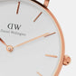 Petite Women's White Analog Stainless Steel Watch DW00100163