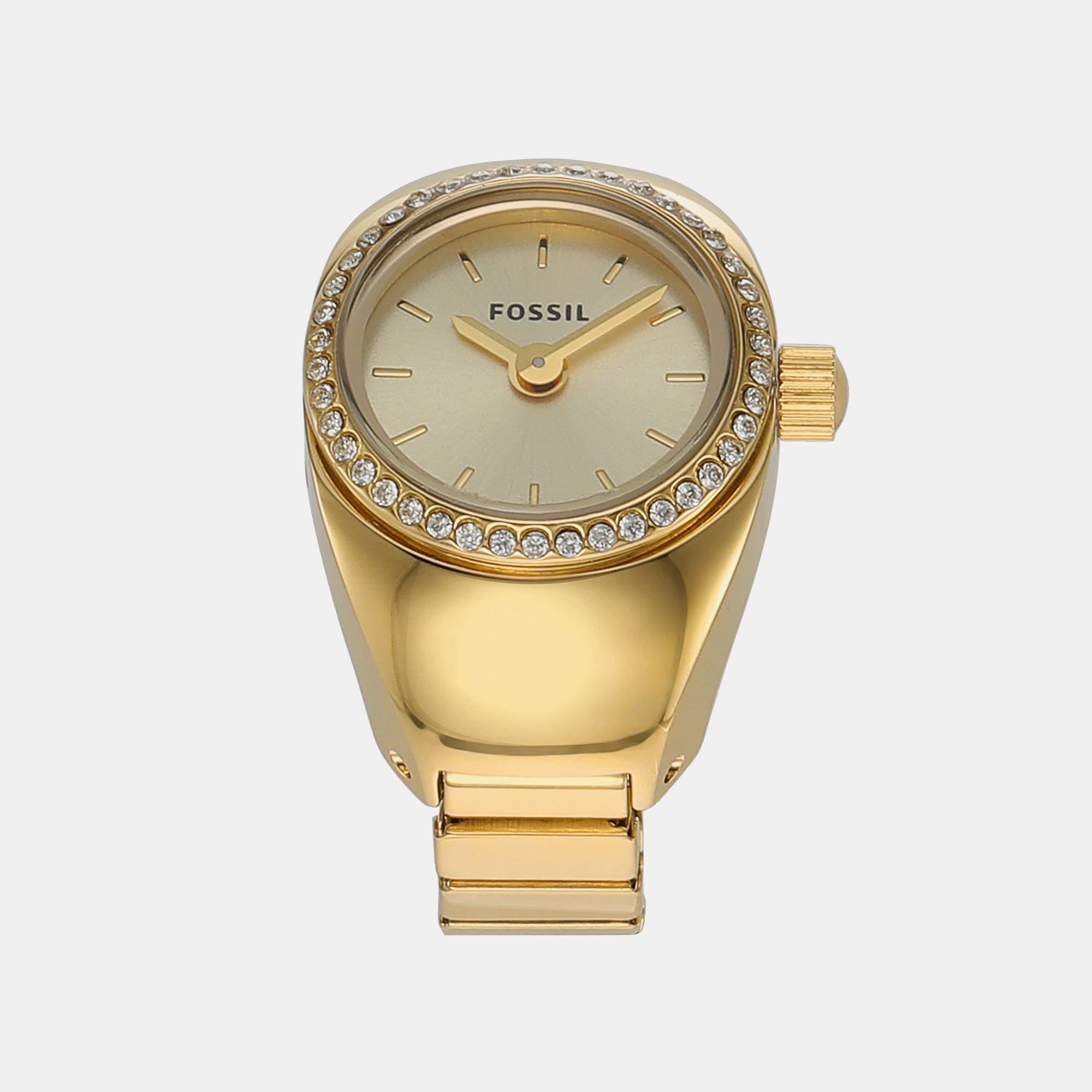 Female Gold Analog Stainless Steel Ring Watch ES5319 – Just In Time