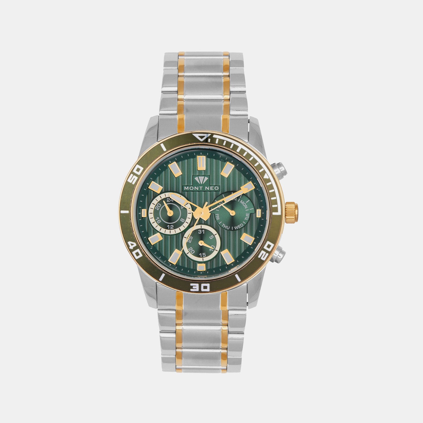 Male Green Chronograph Stainless Steel Watch 1036C-M11014