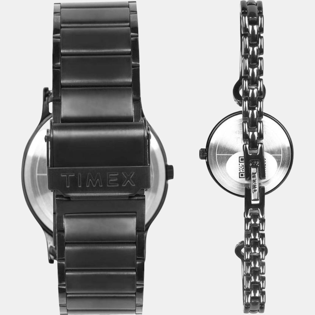 Classics Couple Quartz Black Dial Analog Brass Watch TW00PR264