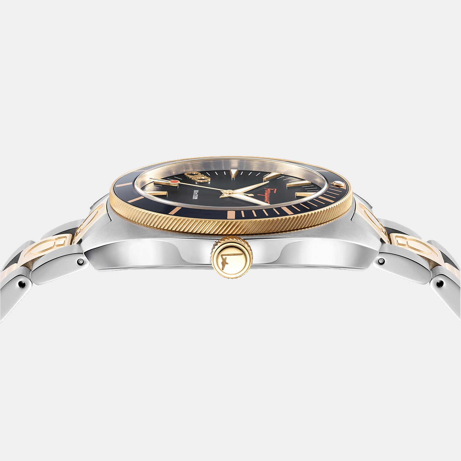 Ferragamo Men Round Black watch